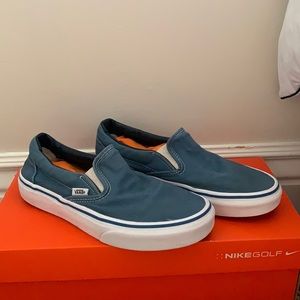 Blue slip on vans